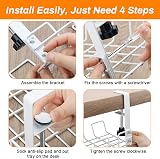 Zhaoyao Under Desk Cable Management Tray 38cm White No-Drill Metal Organizer view 6