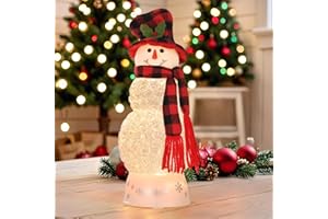 EYZH 12" H Christmas Snowman Snow Globes Decorations, Snow Globe Lamp - Xmas Musical Box Holiday Decor with Timer, USB Power, Best Christmas,New Year Gift for Men,Women,Kids,Friends