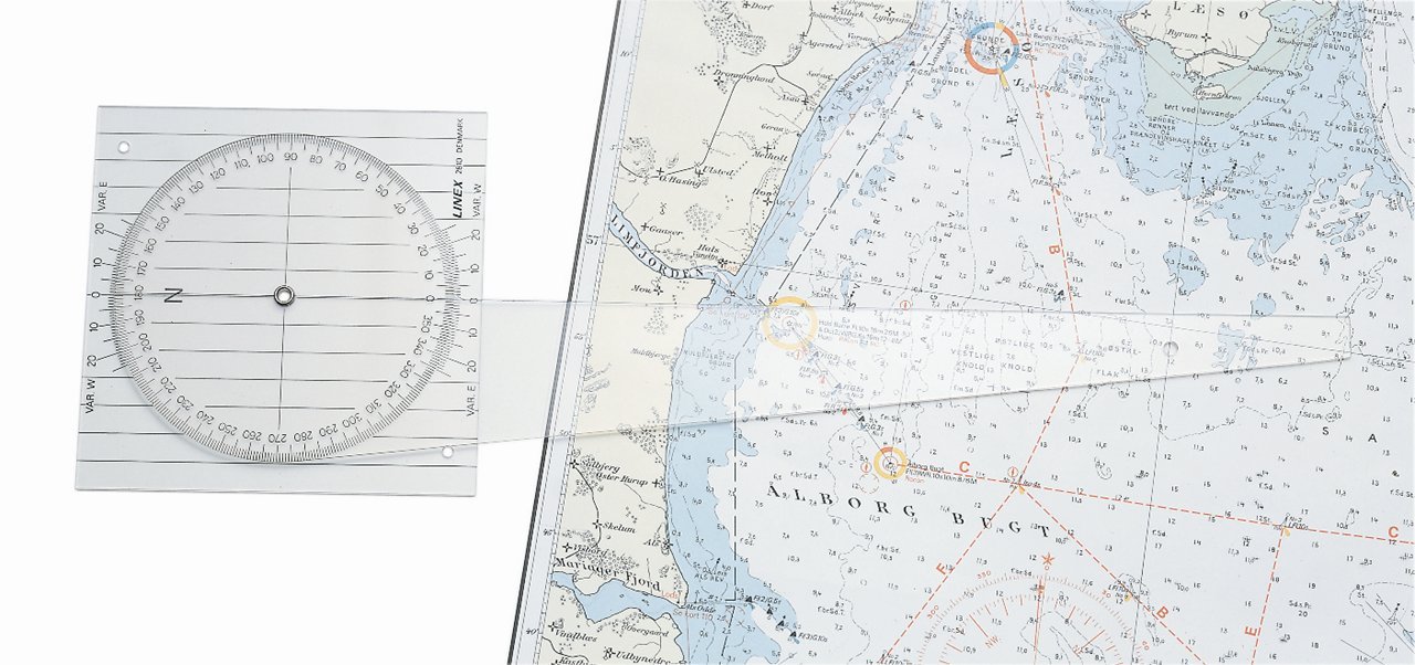 LINEX 100413016 Small Nautical Plotter Course Ruler for Navigation on Nautical Maps