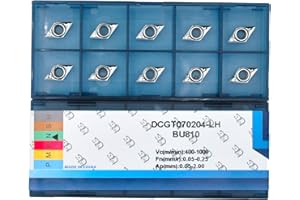 CDBP Carbide Inserts for Aluminum DCGT21.51 DCGT070204-LH for Turning Cutting Aluminum Inserts,10PCS.