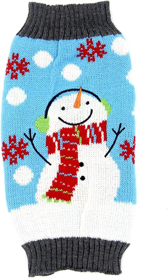 DELIFUR Weihnachtspullover für Hunde, Schneemann, Weihnachten, für