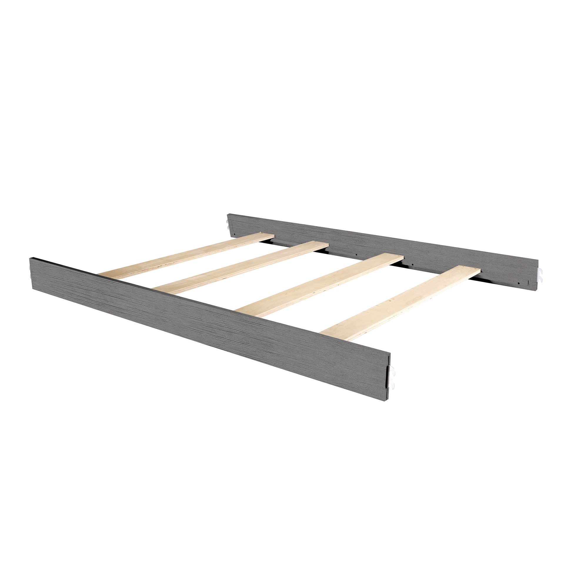 Evolur Convertible Crib Wooden Full Size Bed Rail, Rustic Grey