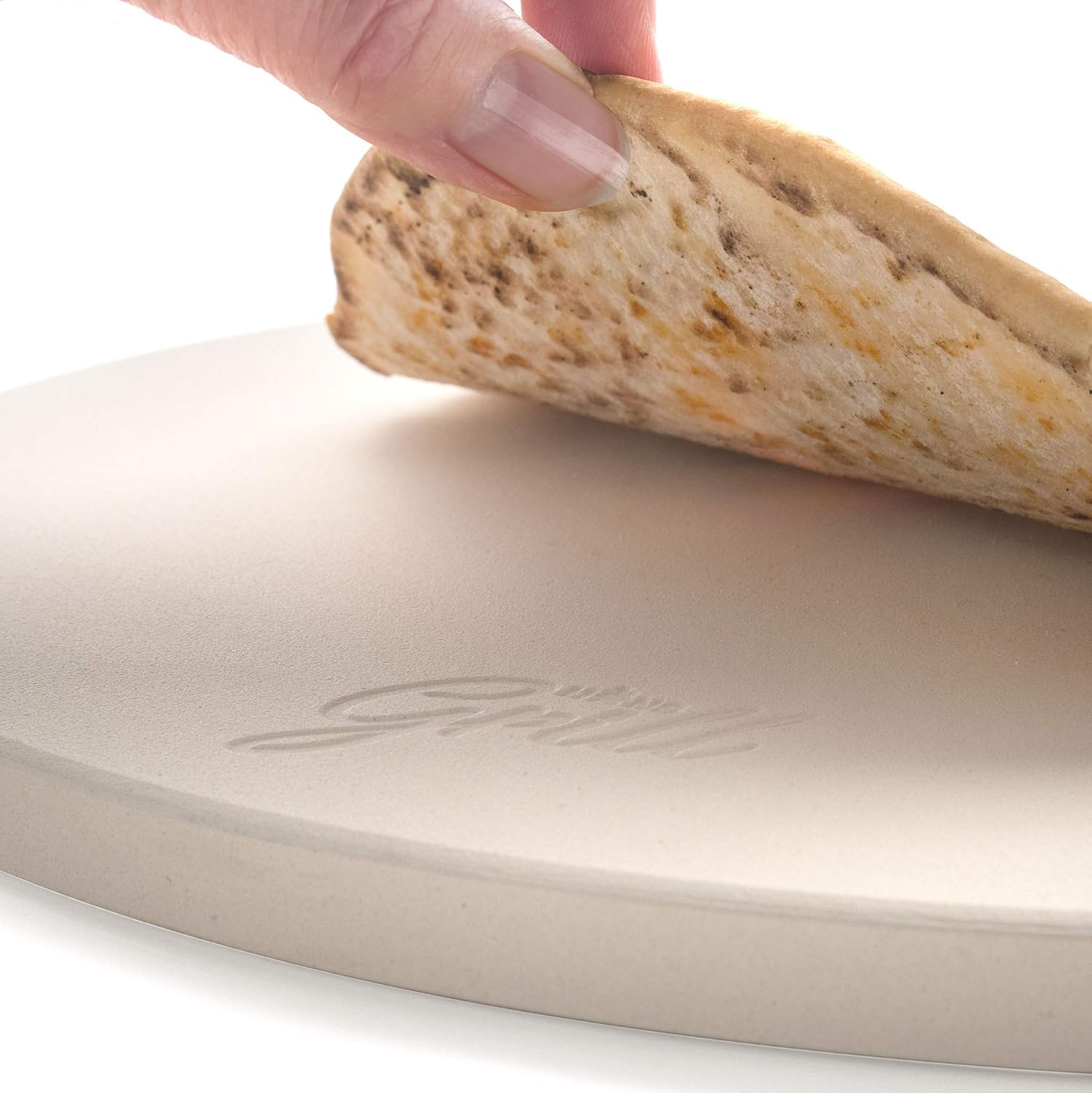 Hans Grill Pizza Stone for Oven and Grill/BBQ Cook Pizzas in Seconds 15" Circular Board with Free Wooden Pizza Peel X Large 15 Inches Easy Handle Baking | Bake Grill, for Pies, Pastry Bread, Calzone : Garden & Outdoor
