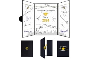 Trgowaul Graduation Guest Book Alternative Signature Certificate Graduation Party Supplies, Black Gold 2024 Grad Party Sign in Certificate for College High School Class of 2024 Signature Book