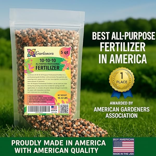 𝐁𝐄𝐒𝐓𝐒𝐄𝐋𝐋𝐄𝐑 10-10-10 PLANT FERTILIZER SLOW RELEASE | 10 10 10 ALL PURPOSE FERTILIZER FOR FRUIT TREES, EVERGREENS, VEGETABLES, ARBORVITAE, FIG TREES, SHRUBS, PINES, OAKS, FLOWERS [1 QUART]