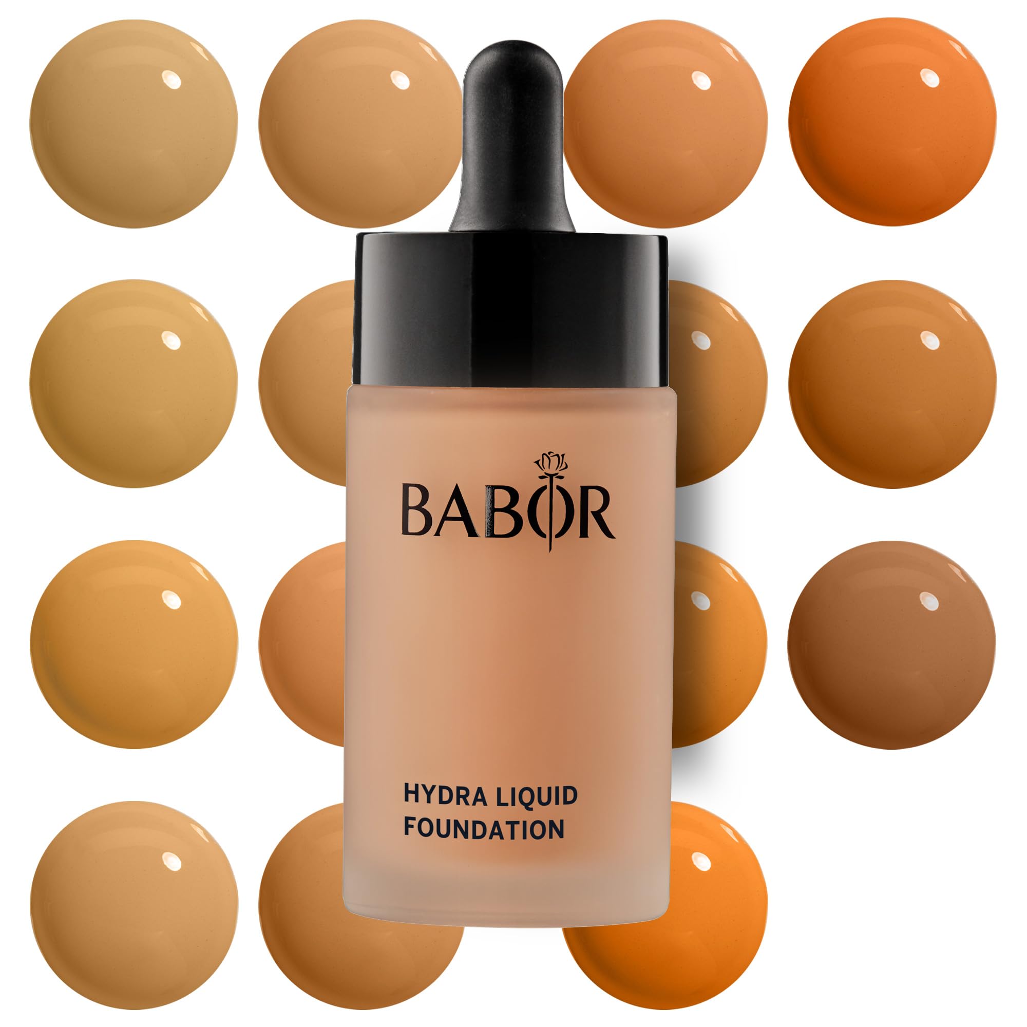 BABOR MAKE UP Hydra Liquid Foundation, medium coverage liquid foundation for dry skin, contains moisturising serum, 30 ml