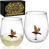 3D Eagles Stemless Wine Glass, Set of 2 Hand Blown Drinking Glasses, Unique Eagles Gifts for Man, Eagles Cup Gift Wine Glass for Men Dad Boyfriend Lover Husband, Birthday Party(14oz)