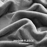 EHEYCIGA Fleece Blanket Grey Throw 130x178cm XL Soft Plush Moisture Microfiber view 2