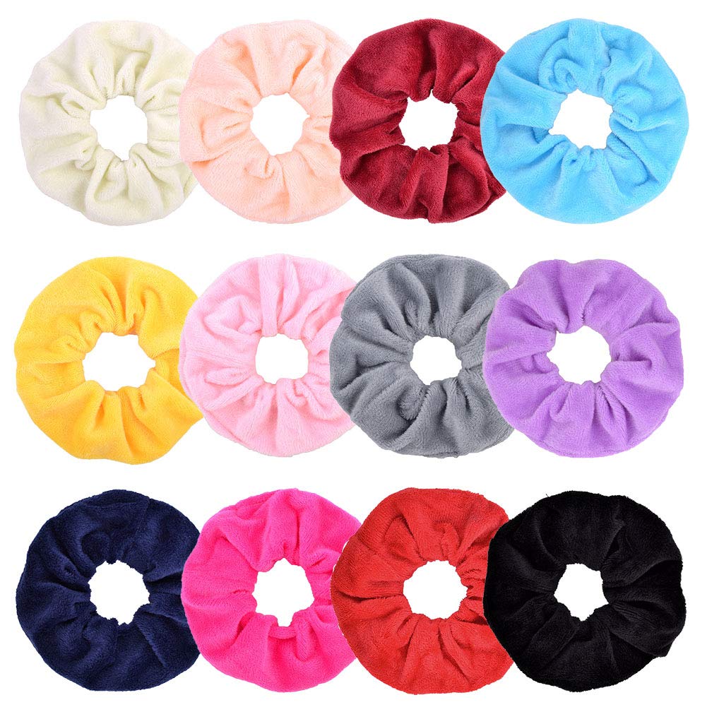 12 Pcs Hair Scrunchies Velvet Elastic Scrunchie Hair Bands Hair Ties Ponytail Holder for Girls and Women Hair Accessories