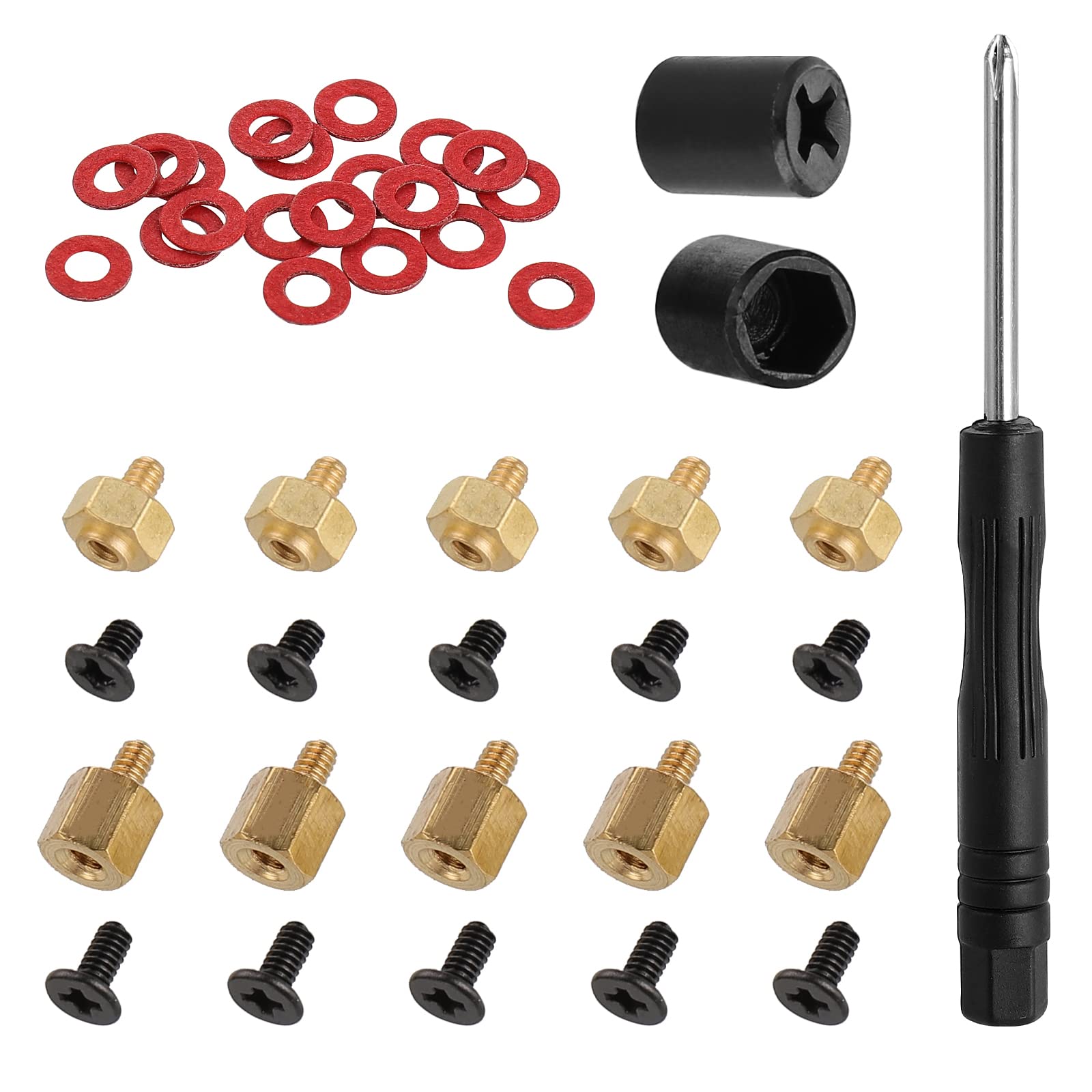 FandWay M.2 Screws Kit,M.2 SSD Nvme screws Mounting Set,PC Motherboard Standoff and Screw for Asus.