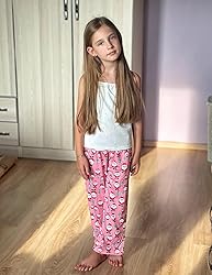 Arshiner Pajama Pants for Girls Long Sleep Plaid