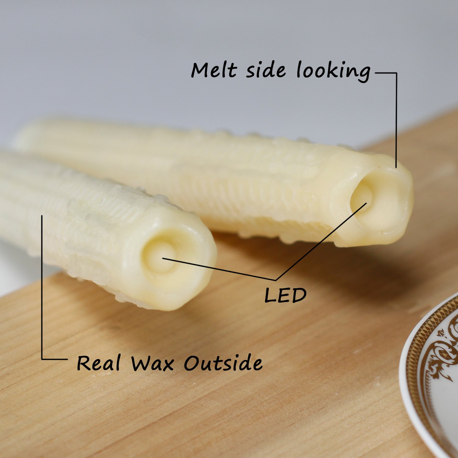 Taper CandlesLed Melted Dripping Flickering Flameless