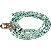 Peakworks Premium Vertical Lifeline - Fall Protection Polysteel 5/8" Diameter Rope made for Construction, Roofing, Rock/Tree