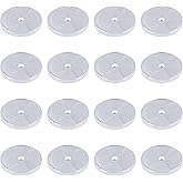 Kingdder 16 Pack Front Round Reflectors for Driveway Entrance, White | Safety Reflectors for Fence Gate Posts Trailers, with Center Mounting Holes, Automobiles Boats Mailboxes