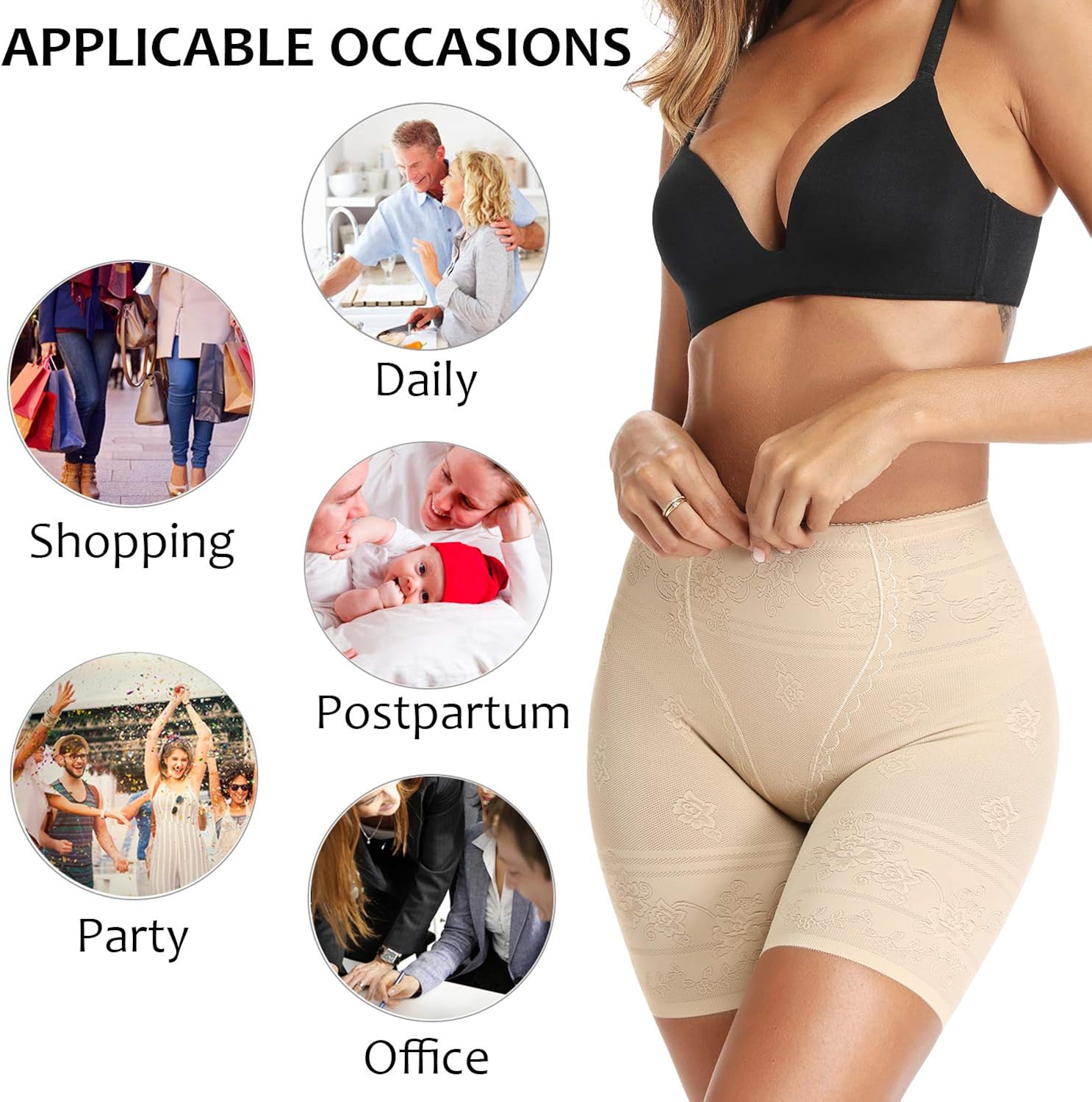 Womens Shapewear Shorts Tummy Control High Waist Panty Thigh Slimmer for Under Dresses at  Women’s Clothing store