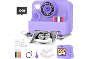 Yosfeng Instant Print Camera for Kids, Christmas Birthday Girls Gifts for Age 3 4 5 6 7 8 9 10 Year Old, 2.4 Inch Screen Kids