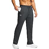 G Gradual Men's Fleece Lined Pants with 3 Zipper Pockets Water Resistant Winter Warm Hiking Pants Athletic Sweatpants for Men