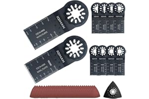 IQIHAN Starlock Multitool Blades, Oscillating Saw Blades, Starlock Multitool High Carbon Steels Tool Blades for Wood Plastics Compatible with Bosch, Fein, Makita, Hitachi (41 PCS)