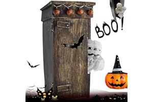 ERRECI Funny Outhouse Mummy Toy, Outhouse Mummy Animated Decor, Animated Mummy Outhouse, Spooky and Fun Halloween Ornaments Decor (Brown 1)