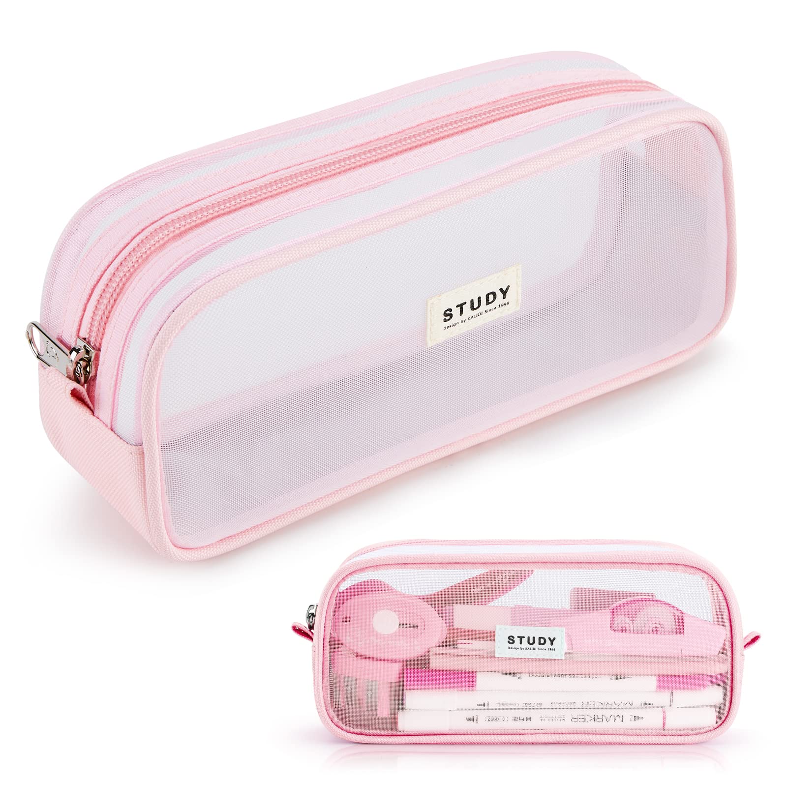 KALIDI Clear Pencil Case Large Pen Bag Stationery Pouch Cosmestic Make up Bag for Student School College Office