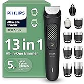 Philips Multigroom 3000 Series All-in-One 13-Piece Trimmer - Shaver and Clipper for Face, Head & Details, Self-sharpening Met