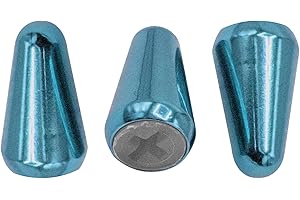 Soundspire 3-Pack Blue Metal 5-Way Pickup Switch Tips, Brass Guitar Switch Knobs Cap for Fender Strat Telecaster, Selector Switch Replacement Parts