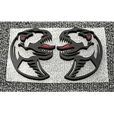 Pair New Velociraptor 3D Badge Emblems Right Left Decals Sticker Replacement for Raptor Universal Truck SUV Side Rear Front Hood Trunk Door Motorcycle (Black Red)