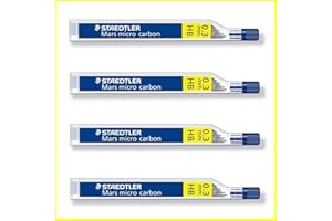 STAEDTLER Mars Micro Carbon 250 0.3mm HB - Pencil Lead Refills - 4 Tubes/Packs (48 Leads) HB