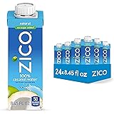 Zico 100% Coconut Water Drink - 24 Pack, Natural Flavored - No Sugar Added, Gluten-Free - 250ml / 8.45 Fl Oz - Supports Hydra