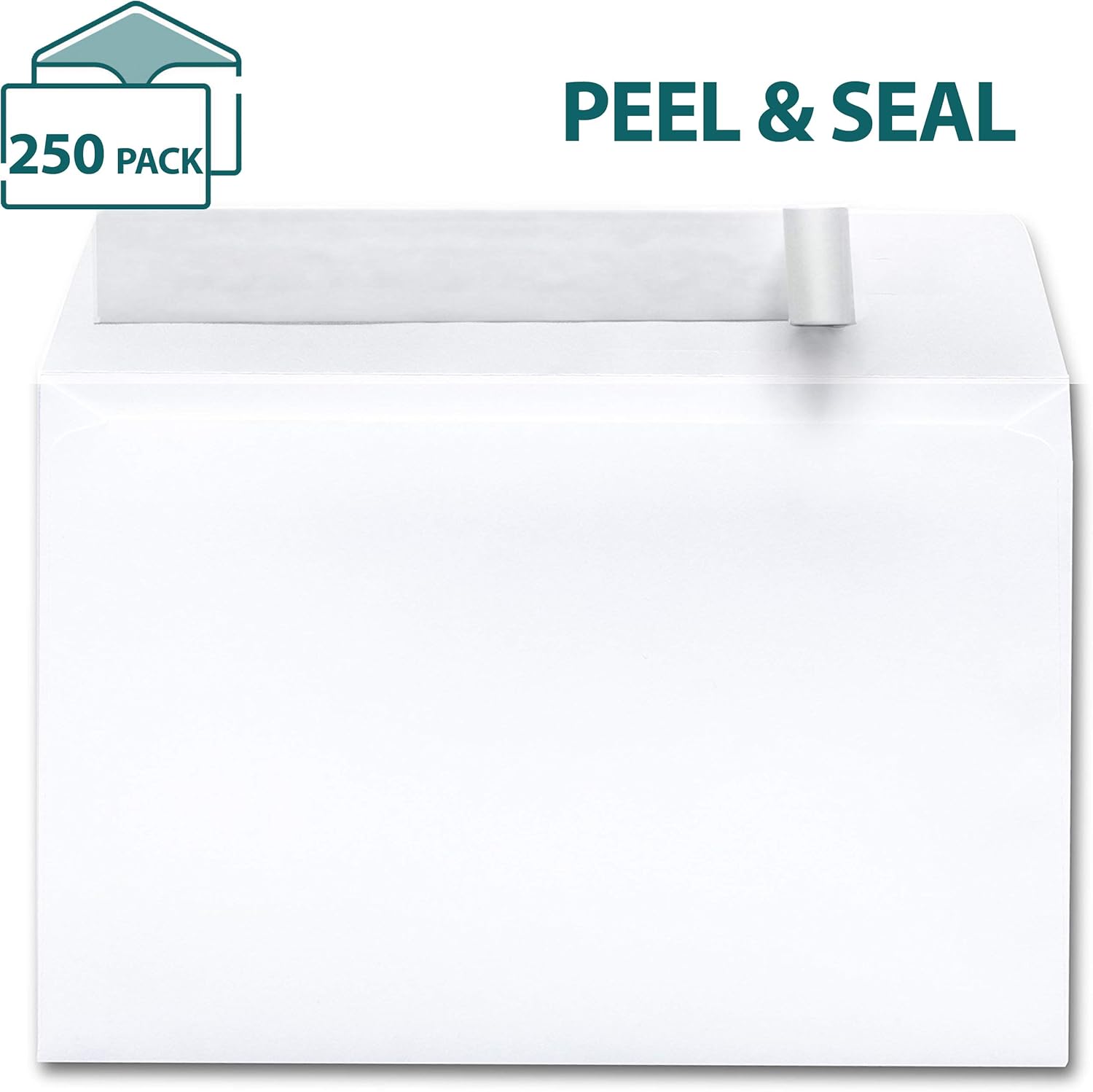 250 Envelopes Self Seal 6x9 White – Designed For Photography, Oversized, Weddings, School & Office Bulk Pack - 28 lb Open Side Booklet 6 x 9 Envelope- Box : Office Products