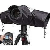 WANBY Waterproof Camera Rain Cover Soft Black Camera Rain Lens Covers | Professional Camera Sleeve Weather Protector Lens Jacket Covers for All DSLR SLR Cameras