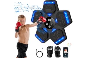 LOLBOX 2025 Music Boxing Machine for Adults and Kids, Smart Bluetooth Boxing Training Equipment with Gloves Wall Mounted, Workout Punching Machine for Home,Office and Gym