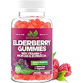Elderberry Gummies with Vitamin C, Echinacea, Propolis (100 count) - Immune Support for Adults & Kids - Maximum Strength, Great Tasting Raspberry Flavor - Gluten-Free, Vegan - 100 Gummies