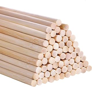 Bambusstäbe zum Basteln, 30,5 cm, lange Holzstäbchen für Heimwerker, 55 Stück 5mm / 0.20inch Wald