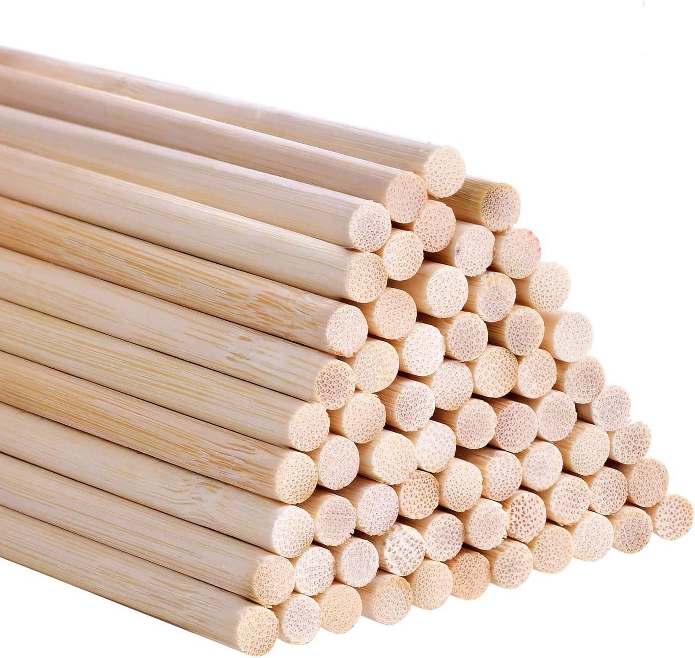 Bambusstäbe zum Basteln, 30,5 cm, lange Holzstäbchen für Heimwerker, 55 Stück 5mm / 0.20inch Wald