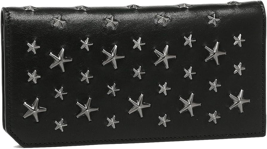 Amazon ジミーチュウ 長財布 メンズ スタースタッズ Jimmy Choo Cooper Long Wallet ブラック ガンメタル 並行輸入品 財布