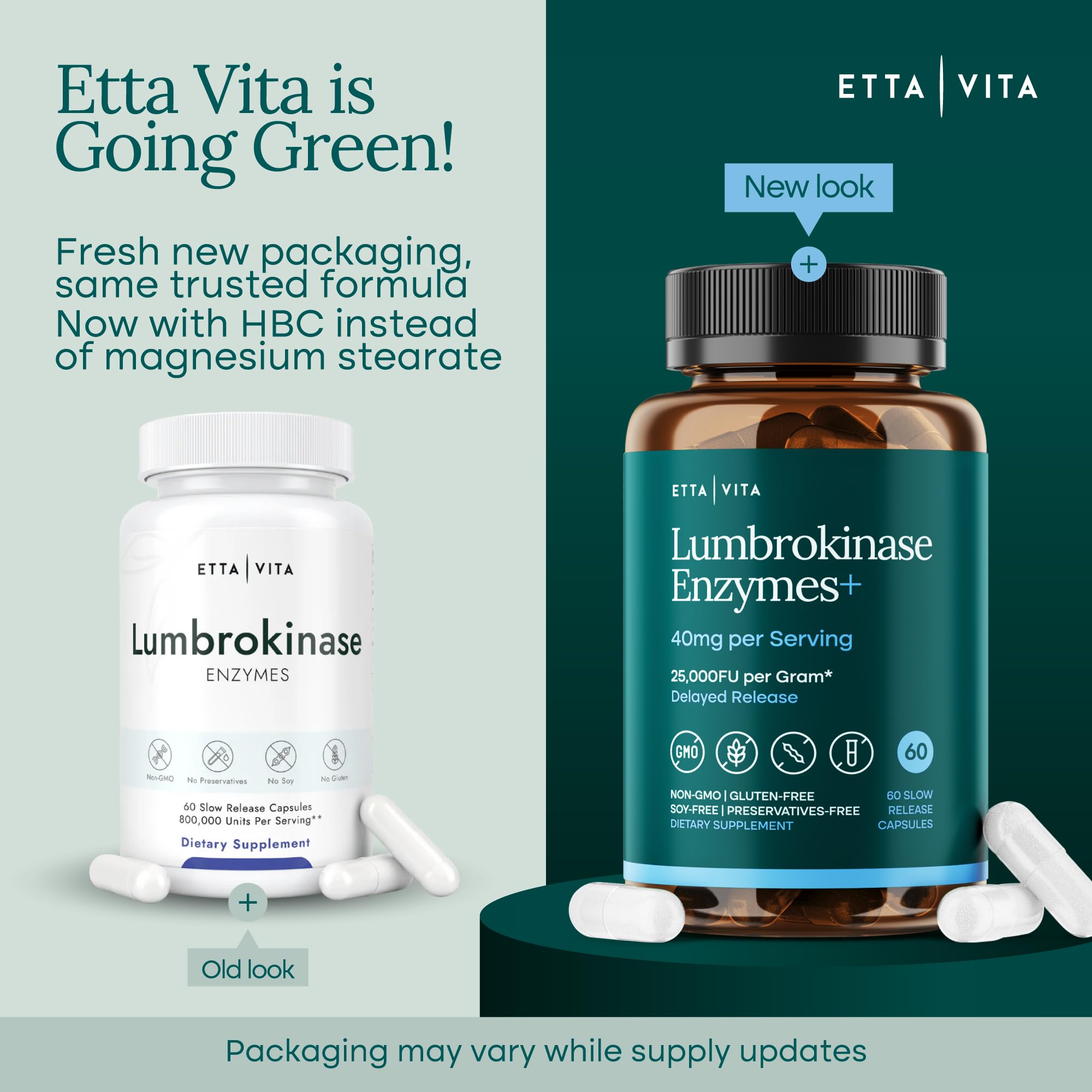 Potent Lumbrokinase Supplement 40mg/Serving (Max Activity - 800,000 Units) - Lumbrokinase Enzymes Capsules for Energy Support, Digestion, Detox, Cognition & Gut Health - Similar to Nattokinase