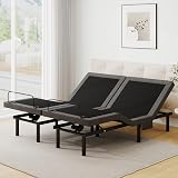 Vipbear Split King Adjustable Bed Frame Electric Bed Base with Head and Foot Incline, Under Bed Light, Adjustable Legs, Zero Gravity Mode, 8 USB Ports, Wireless Remote, Easy Assembly