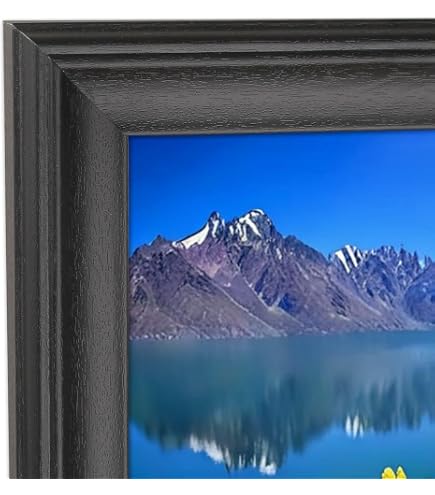 12x31 Inch Picture Frame Solid Wood Panoramic Photo Frame - Black, Real Wood, Organic Glass, Wall Mount Ready