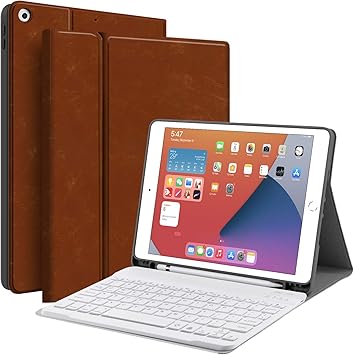 Amazon Com Keyboard Case For Ipad 10 2 8th 7th Generation Juqitech Smart Case With Wireless Keyboard Ipad 10 2 8th 2020 7th 2019 Slim Tablet Detachable Bluetooth Keyboard Stand Cover With Pencil Holder
