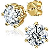 Moissanite Stud Earrings for Women Men, 0.6-6CT S925 D color Lab Created Moissanite Earring, Wedding Party Jewelry for Her Wife Girlfriend