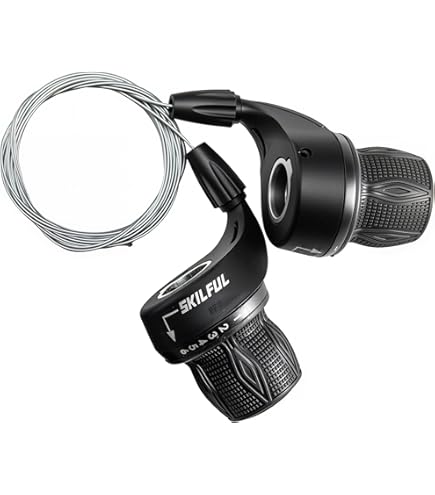 Micronew MTB Twist Grip Gear Shifters - 3x7 Speed Compatible With Shimano, 22.2mm Handlebar Diameter
