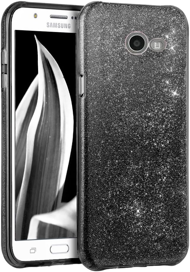 Galaxy J7 (2017) case, Yamesu Shinning Scratch Resistant Bling Glitter sparkle Protective Cover for Samsung Galaxy J7(2017)/Galaxy J7 V/J7 Sky Pro/J7 Perx Moniker/J727 (Black)