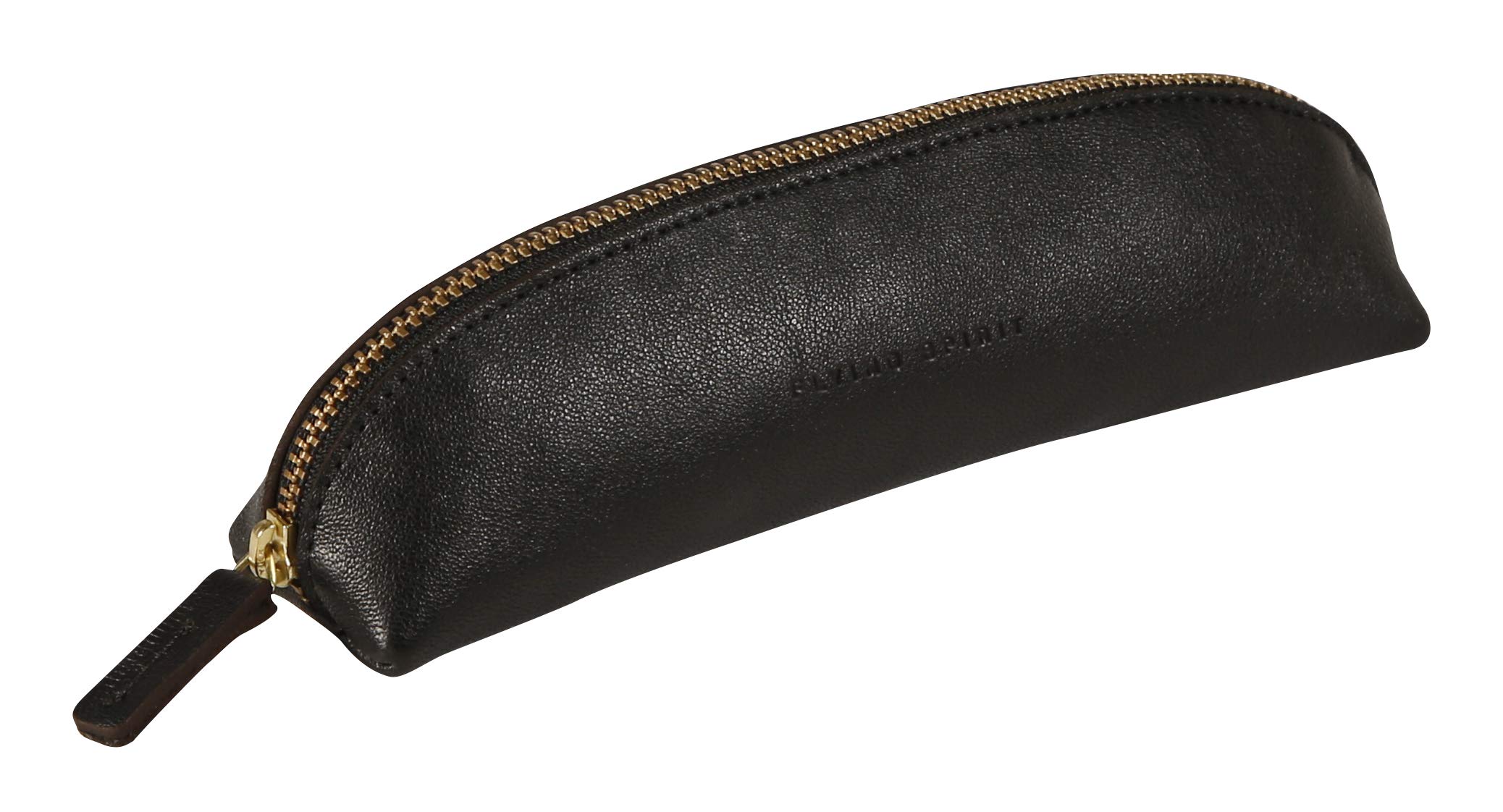 Clairefontaine 102512C - A Flying Spirit triangular pencil case 18x4x4 cm, in smooth lambskin, Black