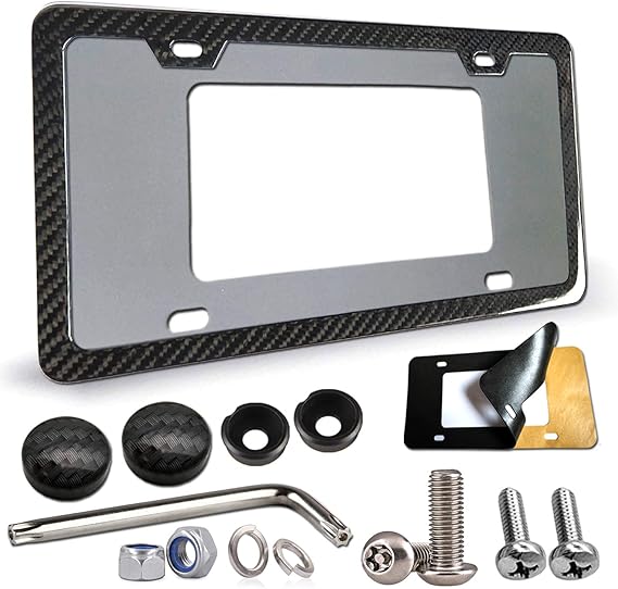 Aootf Aluminum License Plate Frame 1 PC 100 Real Carbon