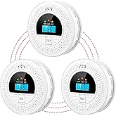 3-Pack Interconnected Smoke Detectors and Carbon Monoxide Alarm with Test & Silence Button, Battery Powered, Smoke and CO Detector for Any Room, Peace of Mind