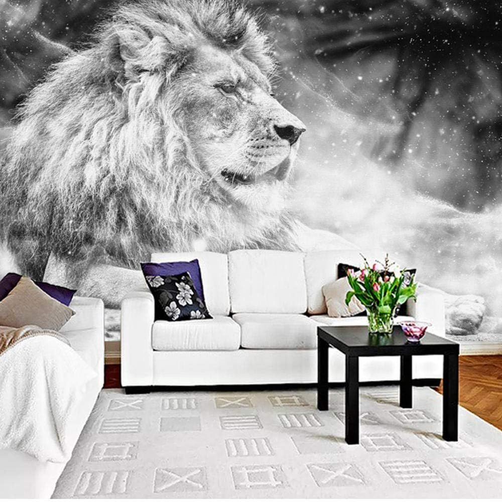 Télécharger gratuitement Images Custom Photo Wallpaper Mural Black And White Animal Lion Papier le plus cool par
