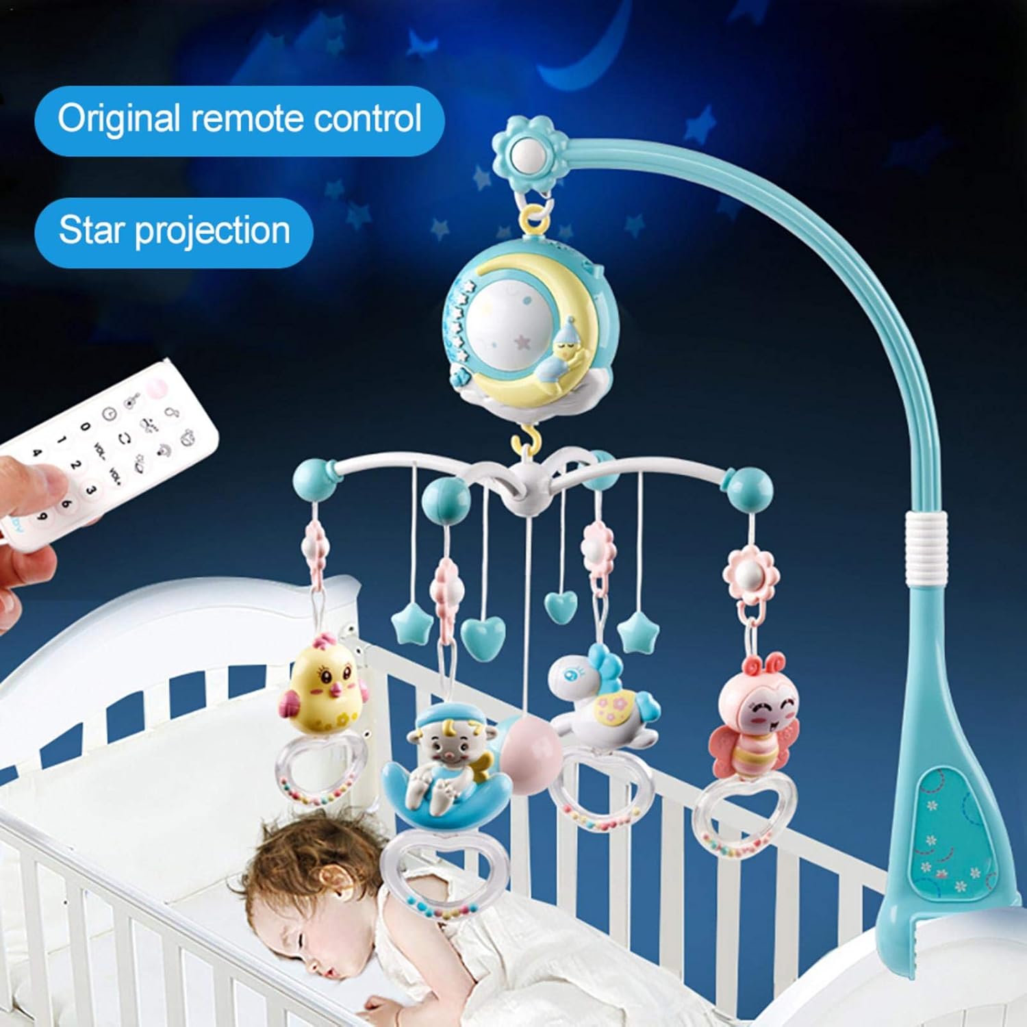 Jouet De Decoration De Lit Bebe Suspendu Cloche Rotative Pour Nouveau Ne Mobile Pour Lit De Bebe Musical Avec Projection Et Veilleuse N J Mobile Bebe Pour Lit De Bebe Boite Agr Mobiles Bebe