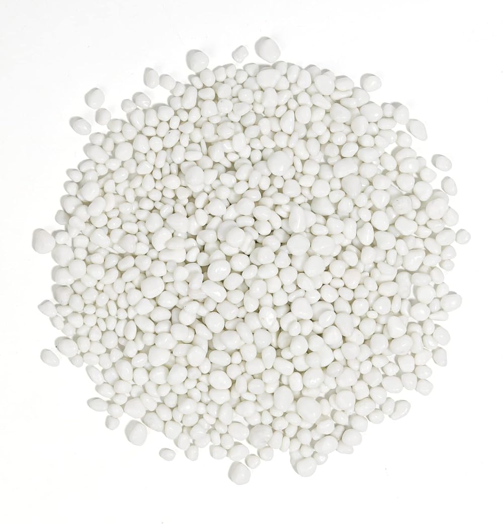 T4U Tumbled Chips Stones Crushed White Gravels 2LB Natural Rock Pebbles