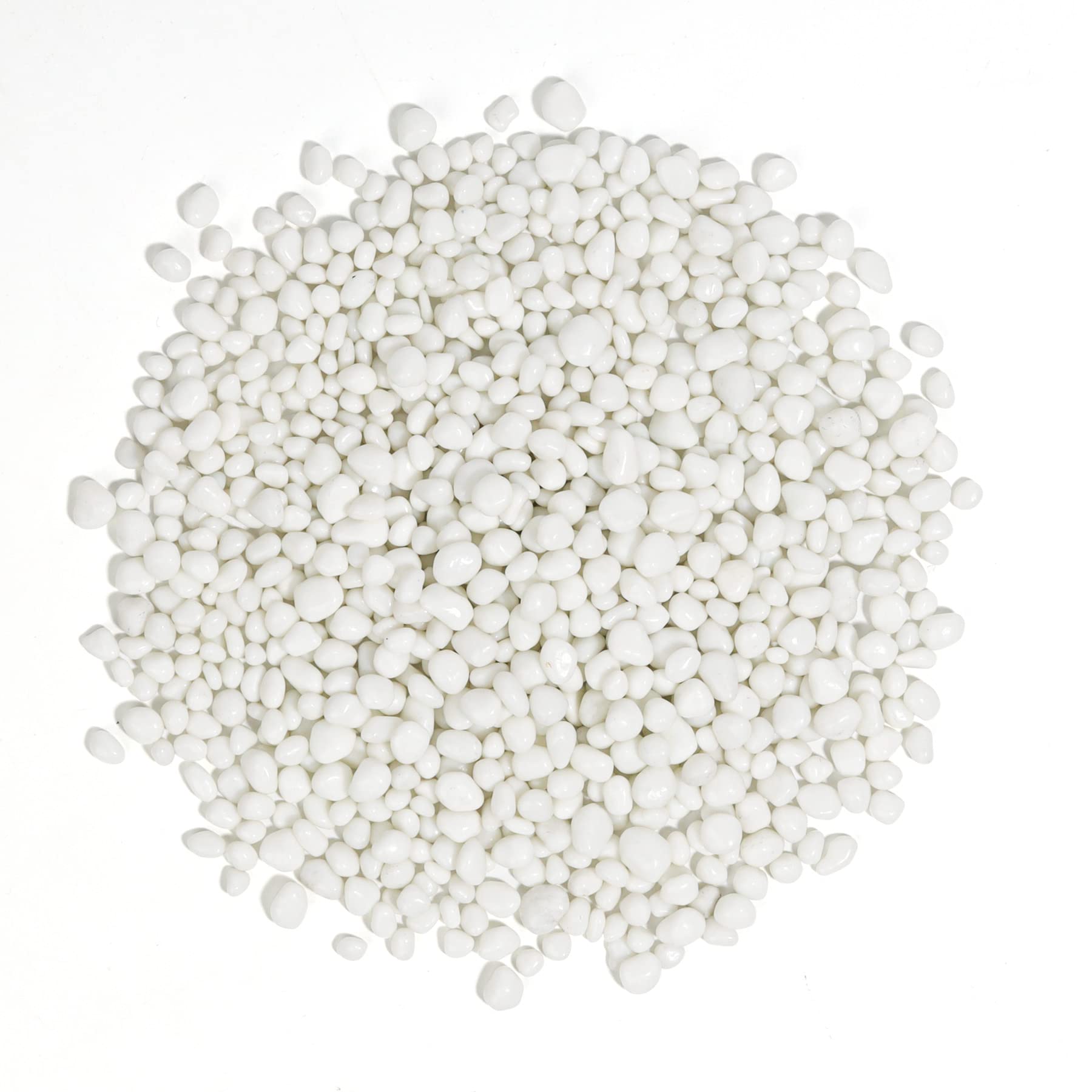 T4U Tumbled Chips Stones Crushed White Gravels 2 LB, Irregular Shaped Natural Rock Pebbles, DIY Polished Rocks for Potted Plant,Bonsai,Vase Fillers Aquarium Decoration, Aquarium Gravel Rocks